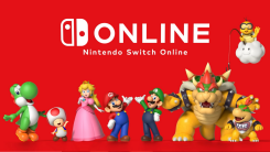 Screenshot of Nintendo's promotional video for Nintendo Switch Online, featuring popular Mario characters